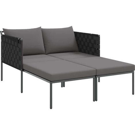 Maison Exclusive - Sonnenliege mit Kissen 2-Person Anthrazit 153