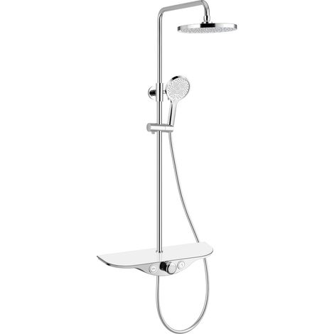Mexen Exxo conjunto de ducha exterior con rociador y grifo, cromo/blanco - 78113-20 (1/2)