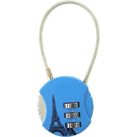 Serrure à combinaison Cadenas à 3 chiffres Code antivol en alliage de zinc pour valise de voyage Bleu ciel (1/5)