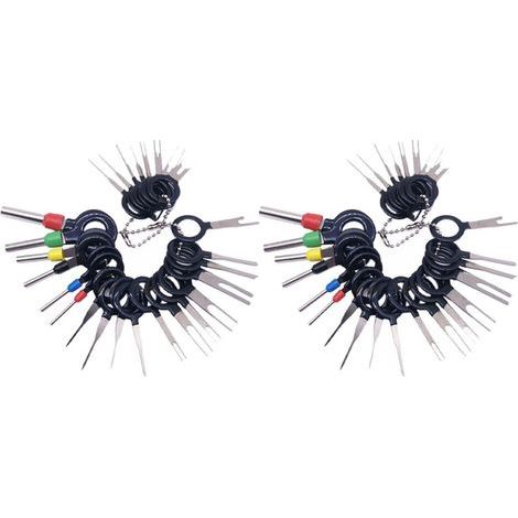 Extracteur de Sortie de Dégagement de Broche de Connecteur de Fil de Kit D'Outils de Dépose de Borne de Voiture D'Outils 52Pcs D'Automobile (1/2)
