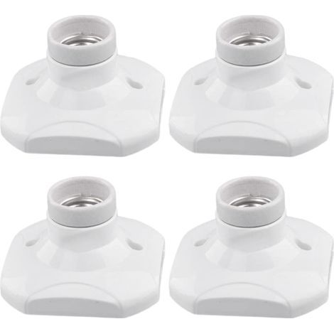 Ortviai Support de Lampe Plafond/Mur E27 en Céramique Blanc – Lot de 4, 94 x 94 x 51 mm, Résistant à la Chaleur (1/5)