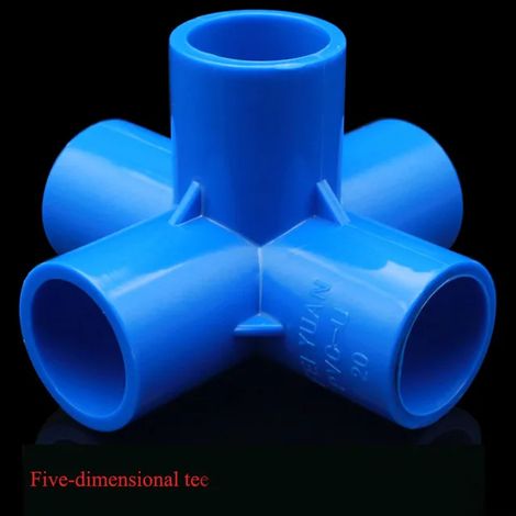 Raccord rapide pour tuyau PVC (5 voies, bleu - 25 mm) - 3/4/5/6 voies - Support de tuyau pour arrosage de jardin - Outils manuels (1/5)
