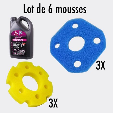 Mousses De Remplacement Filtre Bassin Sous Pression 11W + bactéries 1000ml (1/4)