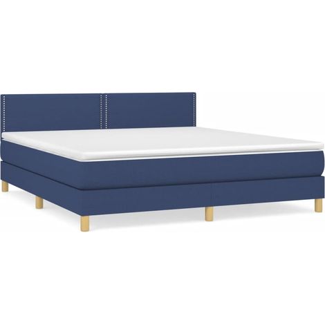 Maison Exclusive - Cama box spring con colchón tela azul 180x200 (1/5)