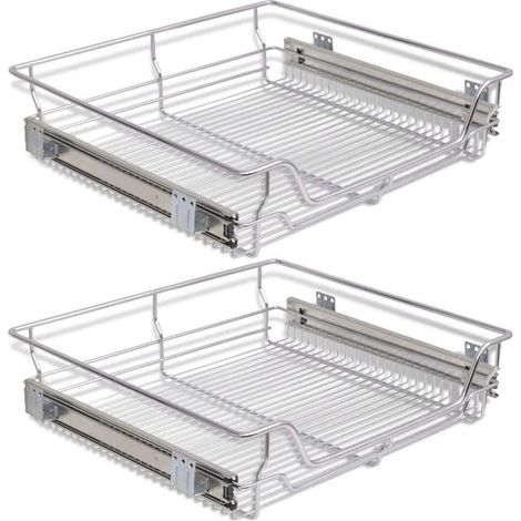 Set 2 Cassetti Cassetto Telescopico Cucina 60cm Cestello Estraibile Salvaspazio (1/6)