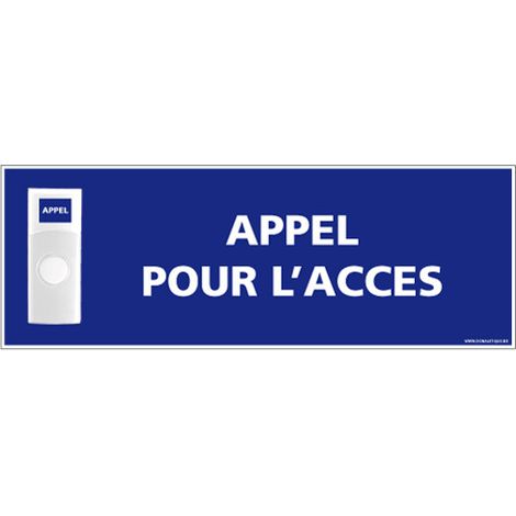Panneau de signalisation APPEL RAMPE D'ACCES + Sonnette intégrée (G1113) - Plastique PVC 1,5 mm - 350 x 125 mm