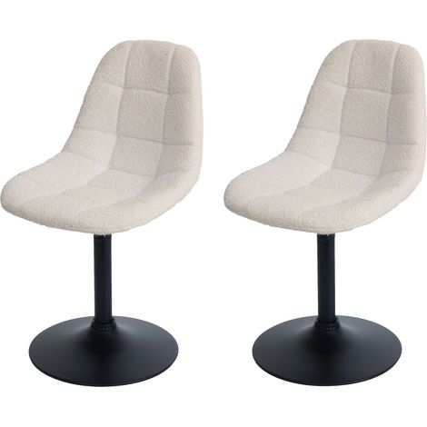 Lot de 2 chaises de salle à manger HWC-A60, chaise de cuisine chaise pivotante, acier MVG tissu/textile bouclé (450g/m²) (1/2)