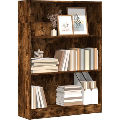 vidaXL Bibliothèque chêne fumé 80x24x109 cm bois d'ingénierie