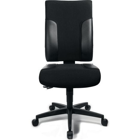 Sedia da ufficio con tecnologia sincronica, nero/nero, altezza regolabile da 420 a 540 mm, senza braccioli, portata 110 kg