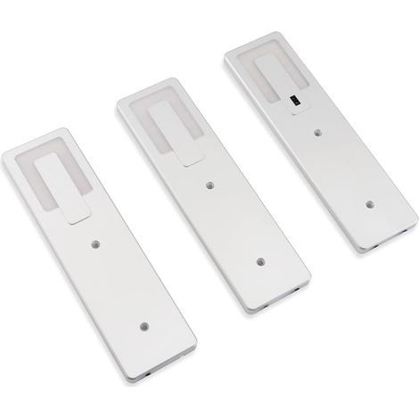 (Set de 3) Lampe LED Murale avec Détecteur de Mouvement Veilleuse Encastrable Pratique Pour Cuisine/Chambre/Armoire/Placard, Intensité Lumineuse Variable, Blanc Neutre【6W 450LM 4000K】 (1/5)