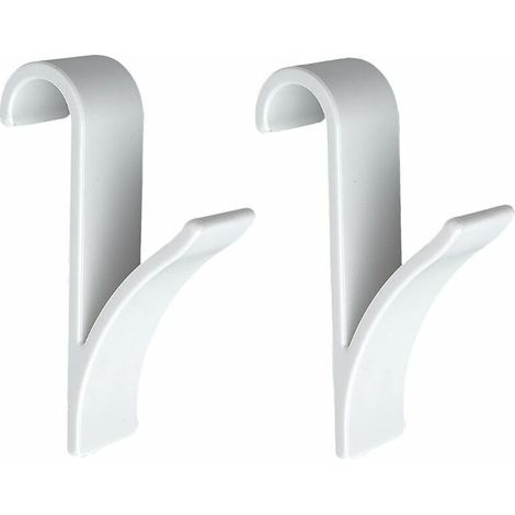 Crochet radiateur, Crochet radiateur sèche serviette, plastique blanc, Lot de 2, (1/5)