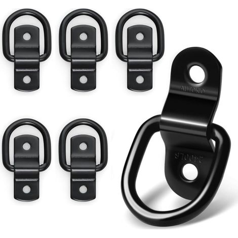 CCYKXA 6-teilige Anhänger-Zurrösen, D-Ring-Anhängerzubehör, maximale Tragkraft 400 kg, Zurrösen mit Schrauben und Halterung aus Edelstahl zur Sicherung (1/4)