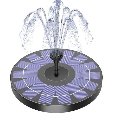 Fontaine solaire à pompe pour bain d'oiseaux avec 6 buses, 2,5 W pou jardin, étang, piscine, aquarium et extérieur(2,5W)