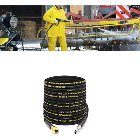 Tuyau pour lave-linge - Tuyau de nettoyage haute pression de 6,35 mm (1/4 pouce), raccord rapide de 9,5 mm (3/8 pouce), 4200 PSI (1/5)