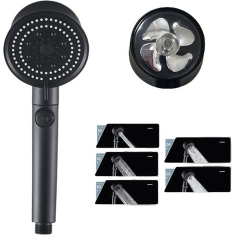 Ensemble de douche à pression, robinet de douche, jet de douche, douche effet pluie, eau sous pression, pommeau de douche solaire, douchette à main (1/5)