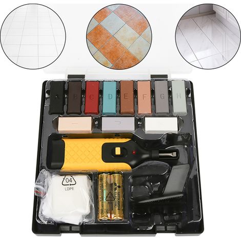 Holz Reparatur Set 17-teilig 11 versch. Farbtöne Wachs Reparatur Set für Holz Oberflächen aller Art und Fliesen Kacheln, Fliesen Reparaturset