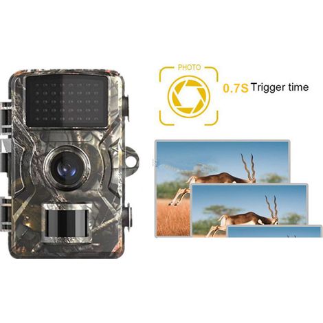 Caméra infrarouge 1 MP CMOS, écran TFT 2 pouces, temps de déclenchement de 0,7 s, 16 Mpx photos, vidéo 1080p, étanche, vision nocturne, caméra de chasse (1/5)