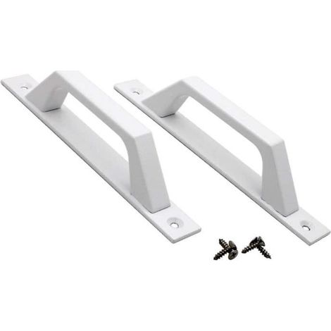 Poignée de porte intérieure - Blanc - Aluminium - Rectangulaire - Réversible - Simple (1/4)