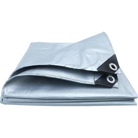 Bâche imperméable - Bâche en polyéthylène haute densité - Œillets stabilisés aux UV et antirouille - 1 pièce - Pour mobilier de jardin et voitures, verte (1/4)