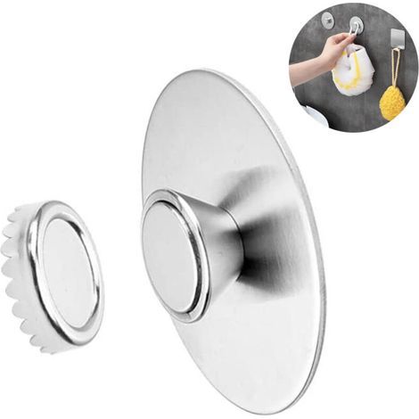 Porte-savon magnétique mural en acier inoxydable suspendu distributeur de savon avec aimant pour douche lavabo (1/5)