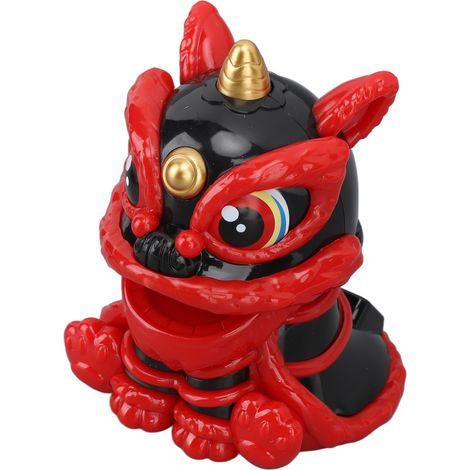 Lion solaire réveillant automatique à hochements de tête, porte-bonheur, économie d'énergie, idéal comme cadeau ou décoration de voiture (noir). (1/5)