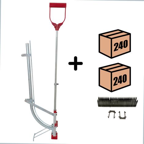 Agrafeuse électroportative pour tubes PER – Alimentation électrique – Longueur d'agrafes 40/60 mm – Fixation pour plancher chauffant – Hora