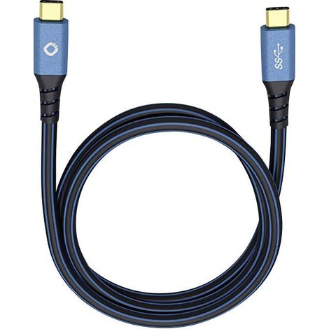 USB 3.0 [1x USB-C® mâle - 1x USB-C® mâle] 1.00 m bleu contacts dorés Oehlbach USB Plus CC S989641