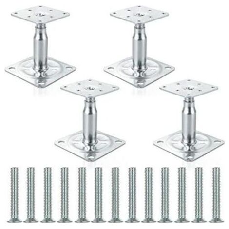 Lot de 4 supports de poteau surlevs galvaniss rglables de 100 150 mm, support de toit robuste pour construction (1/5)