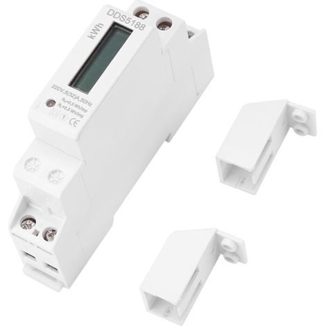 Compteur électrique électronique LCD 220 V monophasé sur rail DIN 5-32 A (1/5)