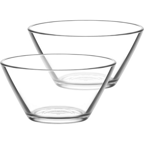 Lot de 2 Saladiers Vega en Verre 2,2 litres pour Pâtes Popcorn et Salades (1/5)
