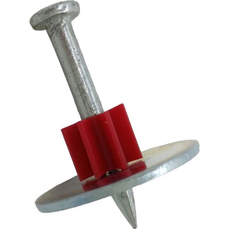 Lot de 100 clous à rondelle acier avec entretoise pour fixation plafond mur béton boiserie (1/5)