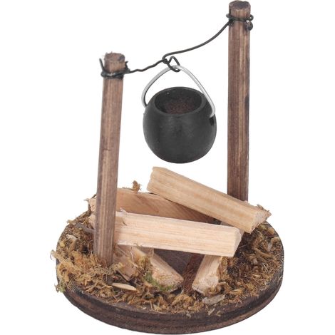 Cheminée en bois à faire soi-même pour maison de poupée, poêle miniature pour maison de poupée, poêle à bois, décoration de pot. (1/5)