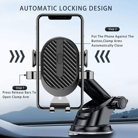 Support de téléphone de voiture à ventouse, POWERLAND 4 en 1 Support de téléphone de voiture Rotation à 360° Grille de (1/3)