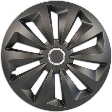 Cartrend Radzierblenden Fox 38 cm (15 Zoll) schwarz 4 Stück
