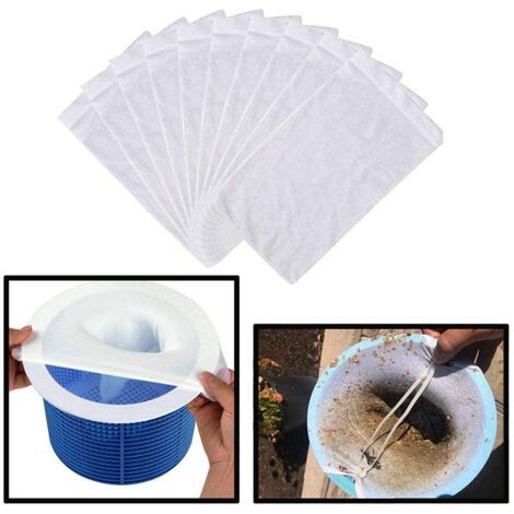 BUNTHAUS 20er-Pack Schwimmbad-Skimmer-Socken, langlebige elastische Nylongewebefilter von Schwimmbädern, weiß (1/4)