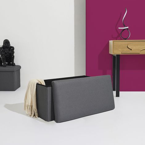 Coffre Banc Pliable - HOME DECO FACTORY - Atome - Gris (1/5)