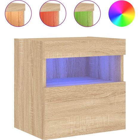 Maison Exclusive - TV-Wandschrank mit LED-Leuchten Sonoma-Eiche 4 (1/5)