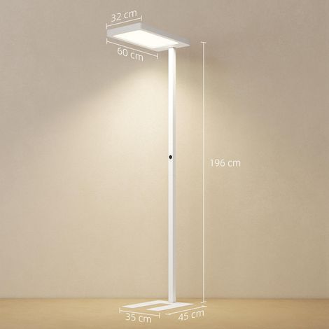Lampadaire sur pied salon LED dimmable spectre complet pour le soin des yeux télécommande 60 x 32 x 196 cm blanc (1/5)
