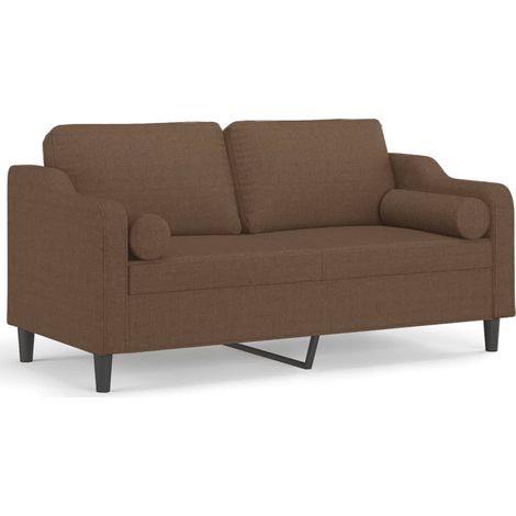 Maison Exclusive - Divano a 2 Posti con Cuscini Marrone 140 cm in Tessuto