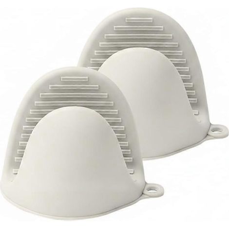 Gant de cuisine silicone antidérapant 28x14 cm 1 pièce résistant chaleur four gril beige (1/5)