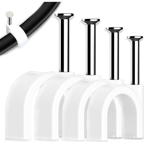 100 Soportes de Cable con Clou en Acier Fixation et Organisateur de Fils (1/5)