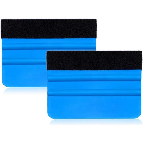 Bouchette de bord en feuilles en plastique, 10x7cm, papier peint applicateur en vinyle, fenêtre plus douce, 2pcs (bleu) (1/5)