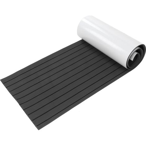 Revêtement de sol marin en mousse EVA antidérapant pour pont de bateau, yacht, camping-car, tapis autocollant 240x60 cm (Gris foncé Noir) (1/5)
