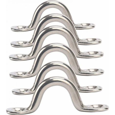 Confezione da 6，M5 in acciaio inox Bimini Top Boat Eye Pad, cinghie per occhielli, ormeggio, passanti per kayak, punto di ancoraggio, passante per footman