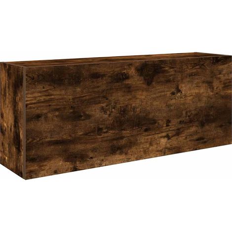 Bathroom Wall Cabinet Smoked Oak 100x25x40 cm Engineered Wood vidaXL