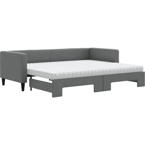 Maison Exclusive - Divano Letto Estraibile Materassi Grigio Scuro 80x200 Tessuto