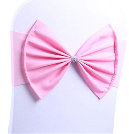 Bandes de chaise de mariage extensibles Spandex Housse de chaise Nœud de ceinture pour fête de mariage Hôtel Décoration d'événement (1/4)
