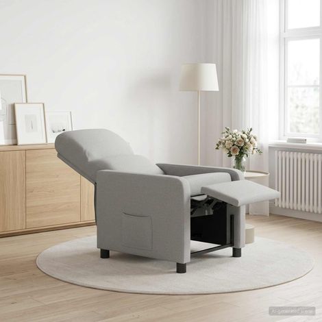 vidaXL Fauteuil inclinable Gris nuage Polyester (1/5)