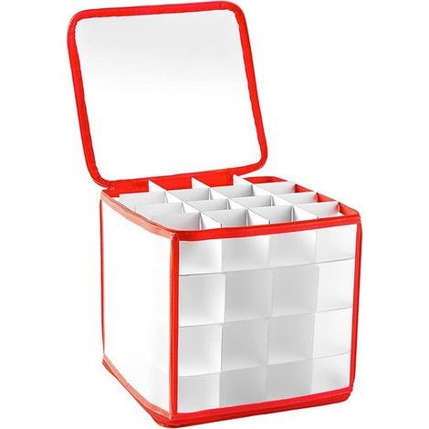 Boîte de rangement pour boules de Noël avec séparateurs, contenant jusqu'à 64 boules, pliable avec poignées, fermeture éclair, pour décorations de Noël (1/5)