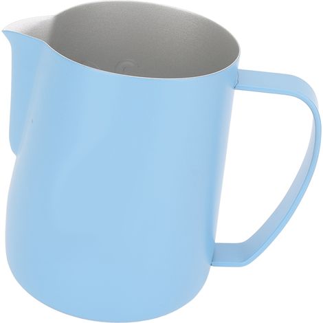 600-ml-Milchaufschäumer – Dampfkännchen aus Edelstahl – Spitztülle für Latte Art – Hellblauer Milchkännchen (1/5)